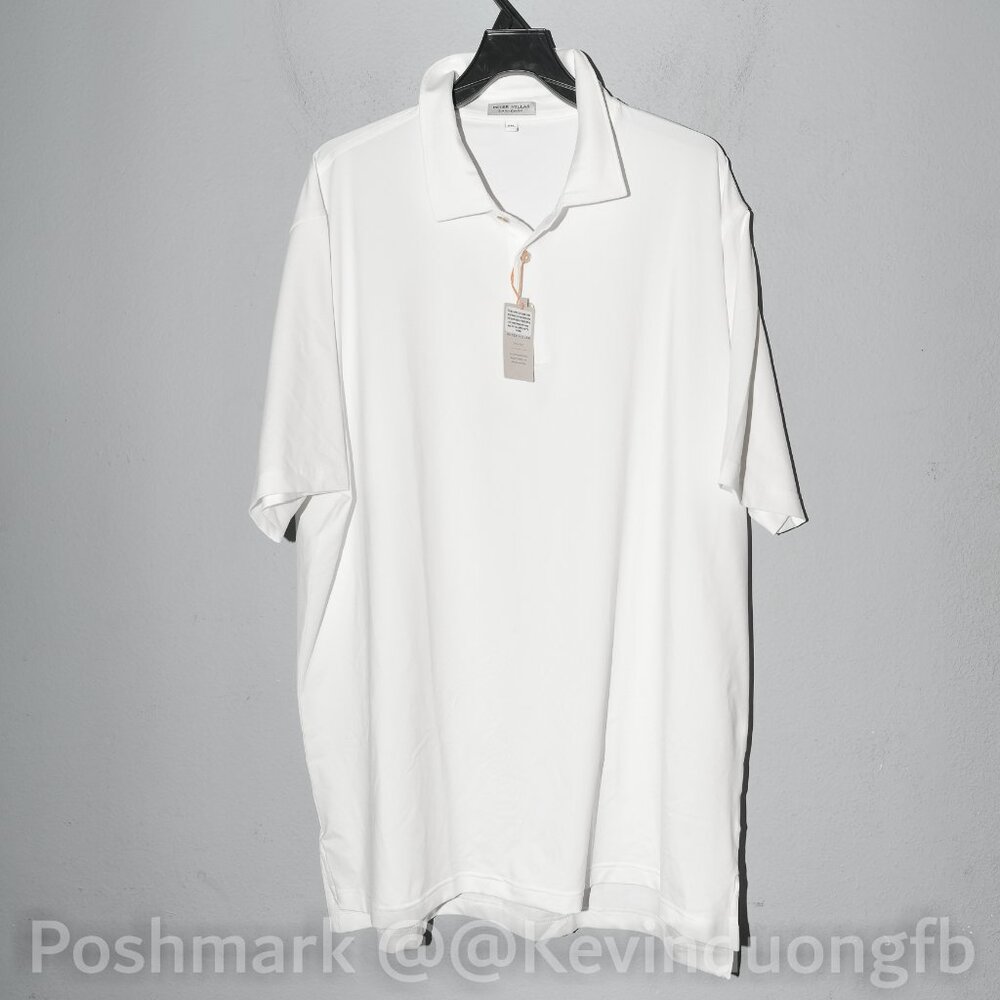 Peter Millar Men's White Solid Performance Polo -… - image 1